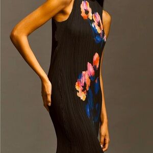 Anthropologie sleeveless mock neck plisse midi medium. NWT. Sold out size!